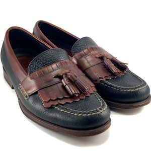 HS Trask Bozeman Kiltie Tassel Pebbled Leather Loafers (31527) Men's Size 9.5